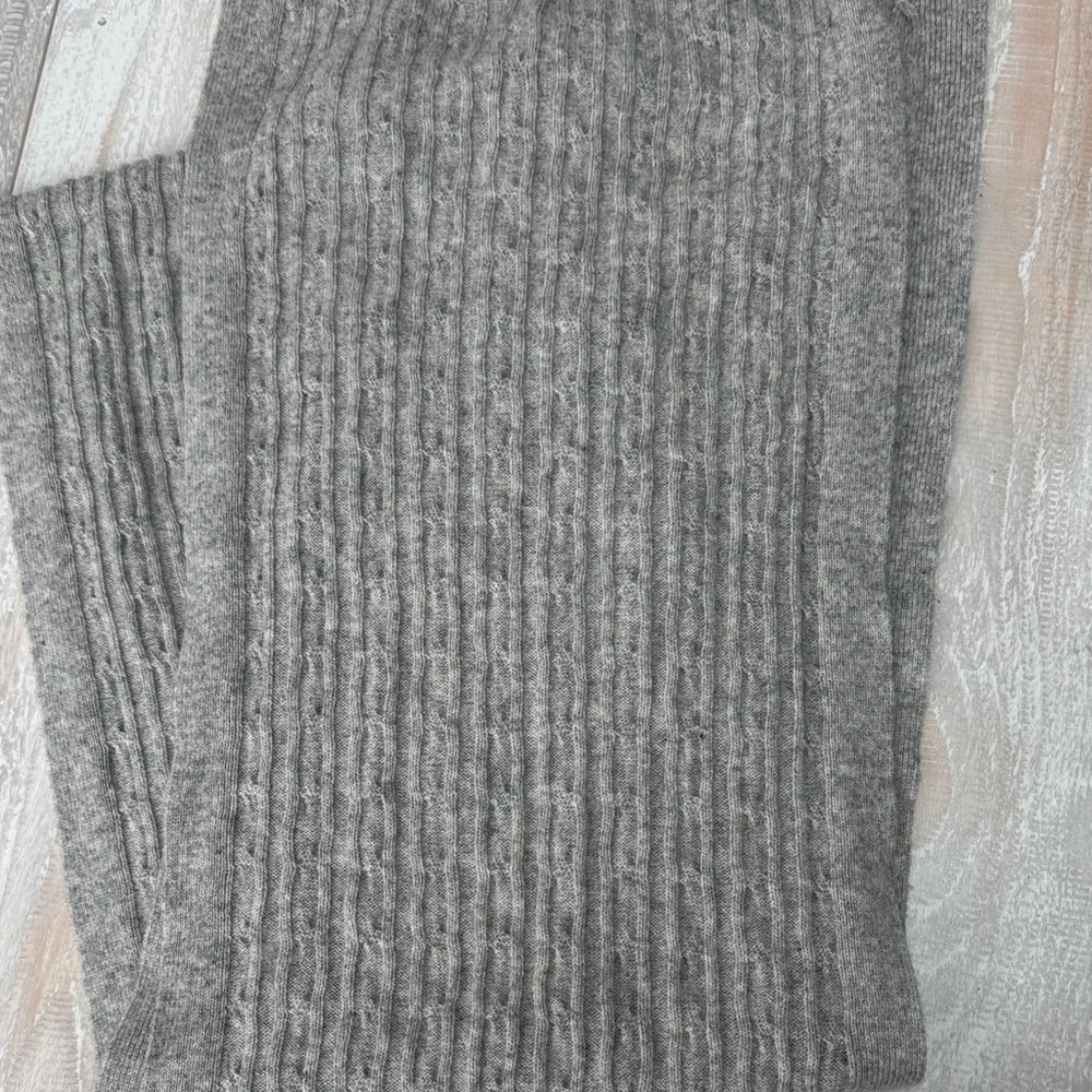 NEW‎ WOOLOVERS Cashmere & Merino Cable Scarf Flannel Grey